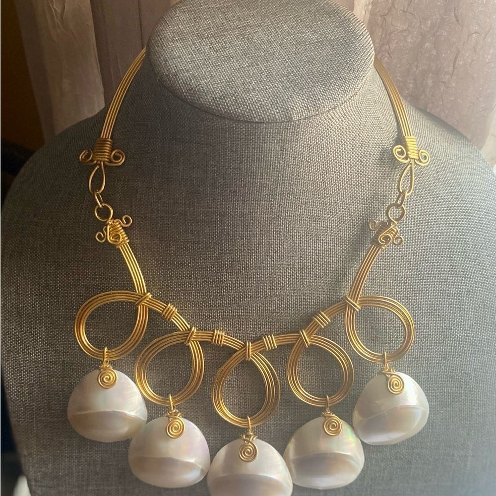 Statement Nautilus Shell Necklace - image 1